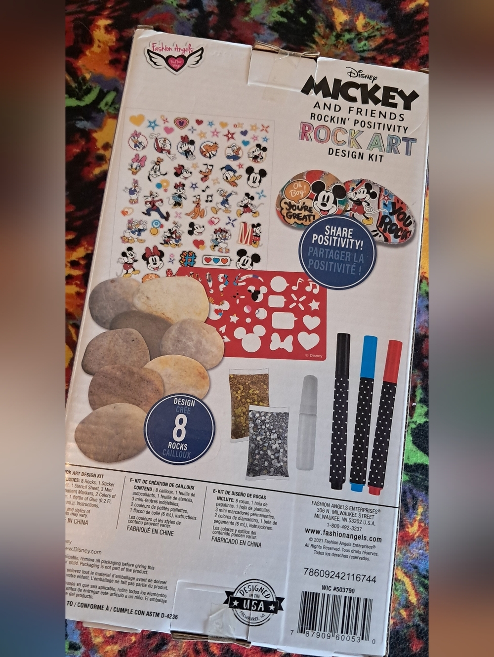 New Disney Mickey & Friends Rockin' Positivity Rock Art Design Kit - Picture 2 of 3